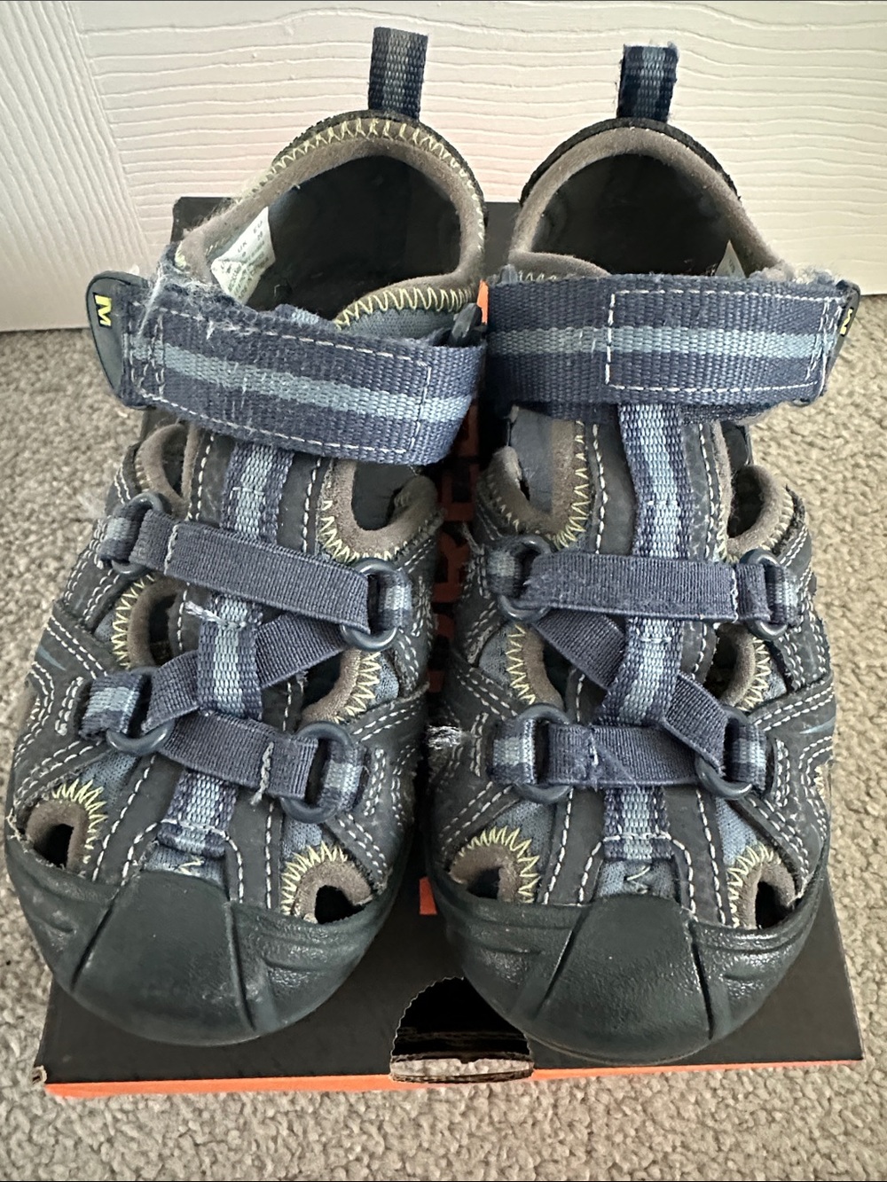 Merrell Boys Navy and Gray Closed-Toe Sport Sandals